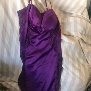 Silky purple slip dress